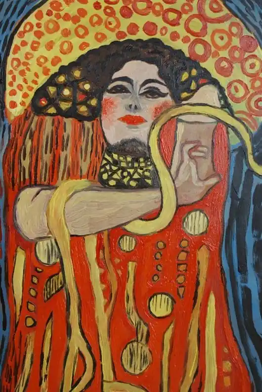 Obraz do salonu portret kobieta klimta Taniej