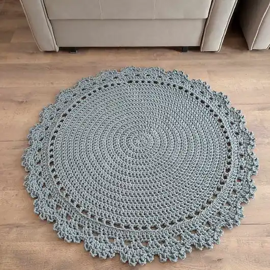 Dywan okrągły szydełkowy ze sznurka 100cm Kup online