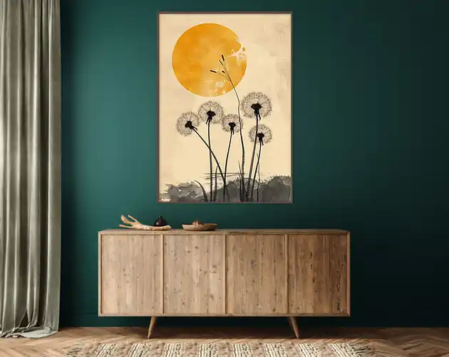 Dmuchawiec - Plakat, druk - Chiński Orient, Harmonia Zen, Roślinny AL11 Wyjątkowa oferta