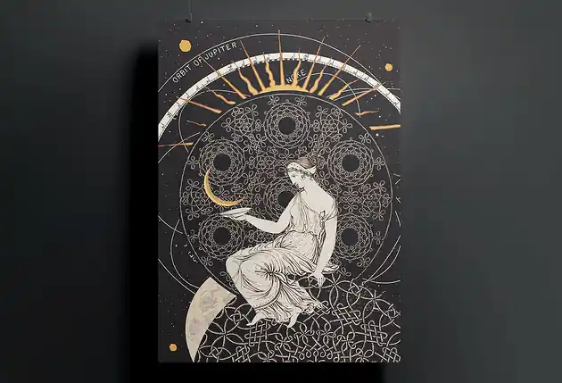 Plakat - kolaż - Celestial Bond - A4 Wybór klientów