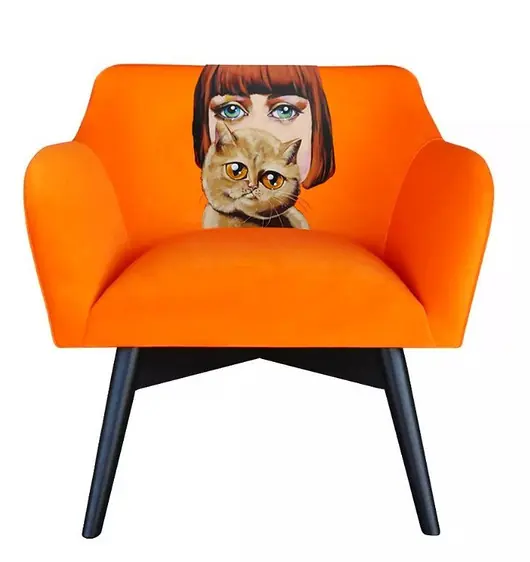Fotel POP-ART Dama z kotem Dodaj do koszyka