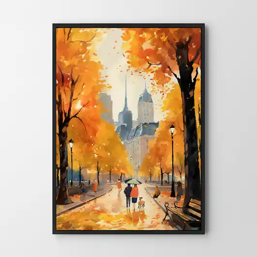 Plakat Jesienne miasto Kup teraz