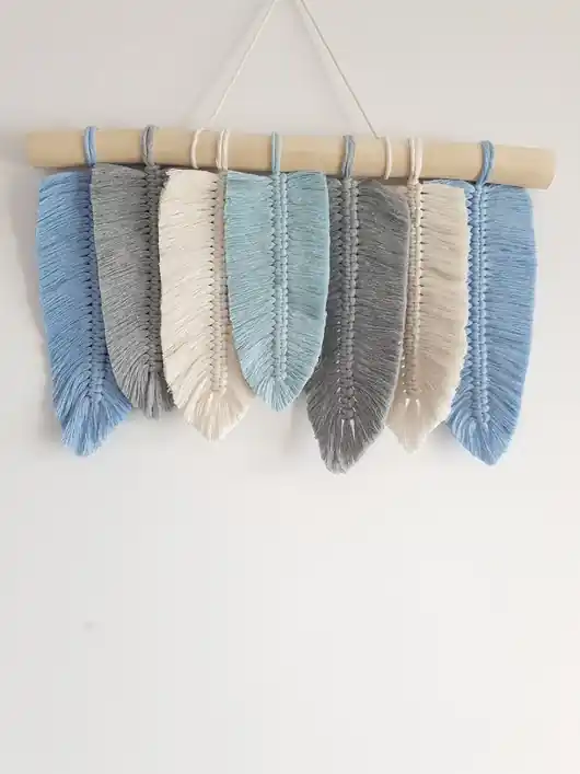 Makrama piórka boho ozdoba na ścianę Kup online