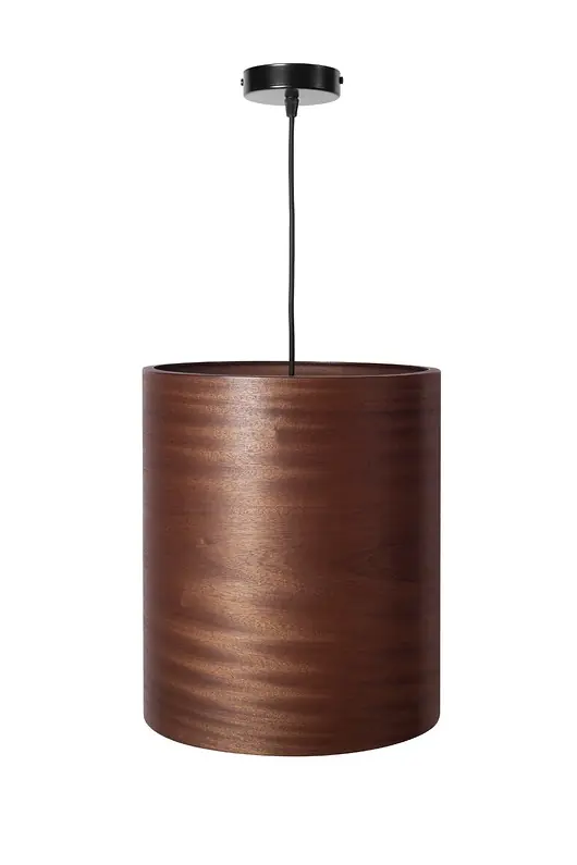 Lampa wisząca LEEA TUBE SAPELE 30cm. Klosz fornir egzotyk sapele. Niska cena