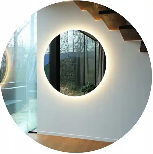 Premium LUSTRO OKRĄGŁE LED PODŚWIETLANE 50 cm OŚWIETLENIE TRZY BARWY ŁAZIENKA SALON