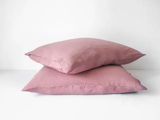 Szybka dostawa Lniana Poszewka Na Suwak DUSTY PINK