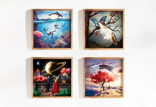 Zestaw surrealistycznych plakatów 30x30cm Wybór klientów