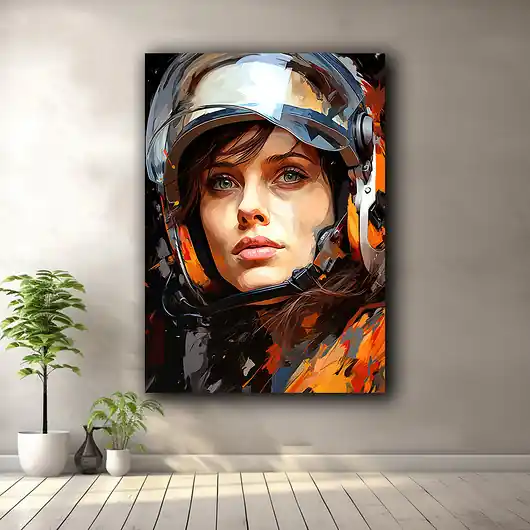 Nie przegap Portret kosmonautki - Plakat - Druk - Astronauta, Abstrakcja, Loft 2