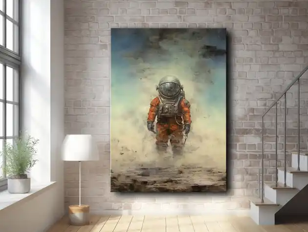 Niska cena Astronauta - Obraz na płótnie - Druk, Blejtrama - Kolaż, Surrealizm 1