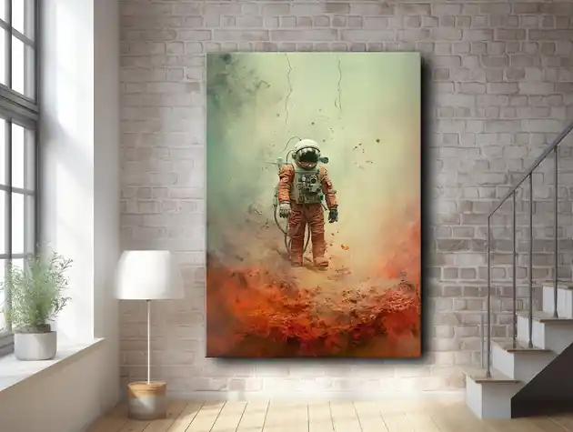 Astronauta - Obraz na płótnie - Druk, Blejtrama - Kolaż, Surrealizm 3 Tani