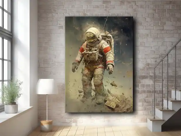 Astronauta - Obraz na płótnie - Druk, Blejtrama - Kolaż, Surrealizm 4 Tylko dziś