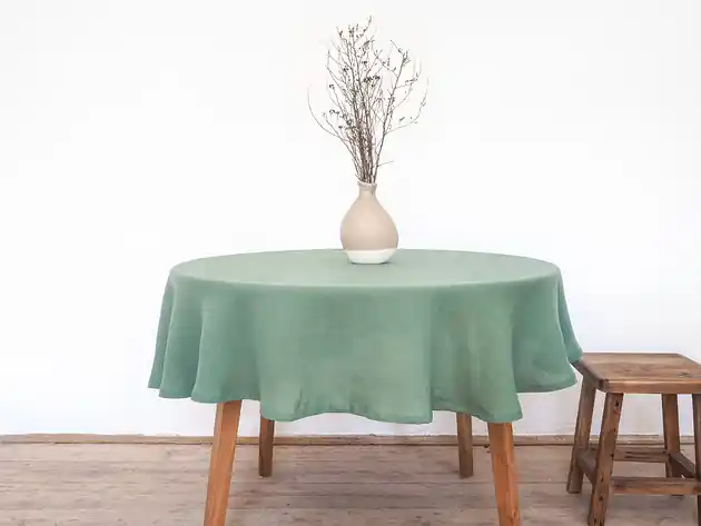 Obrus okrągły medium linen EUCALYPTUS GREEN Promocja