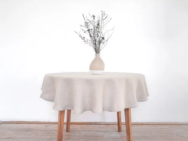 Obrus okrągły medium linen NATURAL Darmowy zwrot