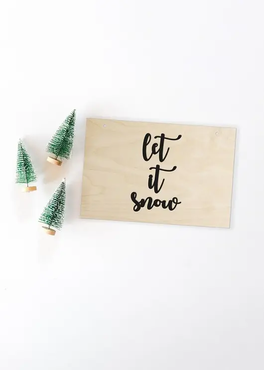 Ostatnie sztuki Drewniana tablica dla dzieci LET IT SNOW 20x30 cm