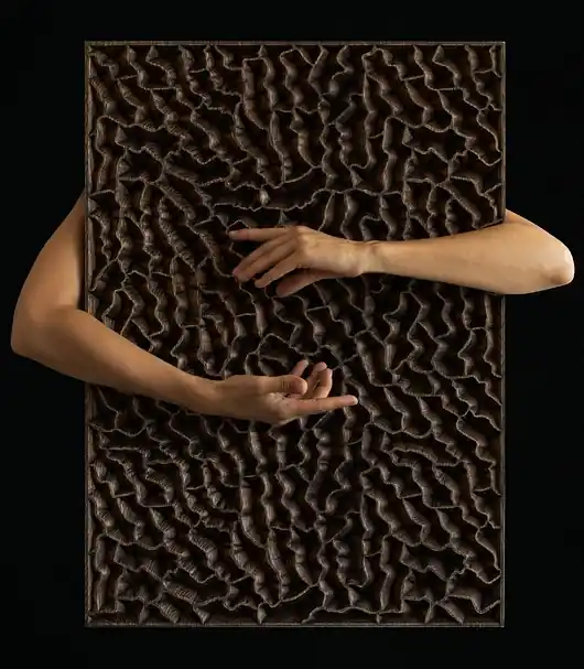 Drewniany panel ścienny Deep Dive 70x50cm - lity dąb Oferta limitowana