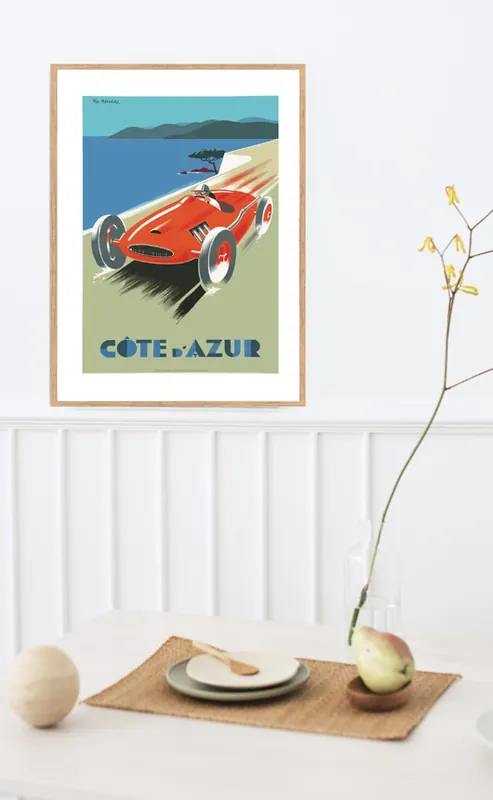 PLAKAT ILUSTRACJA Cote d‘Azur Francja Dodaj do koszyka