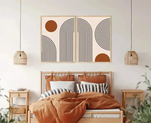 DWA PLAKATY mid century abstrakcyjne Dostępne od ręki