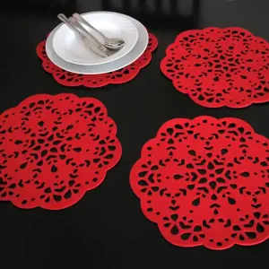 Filcowe serwetki pod talerz białe, 4szt. Ekspresowa dostawa