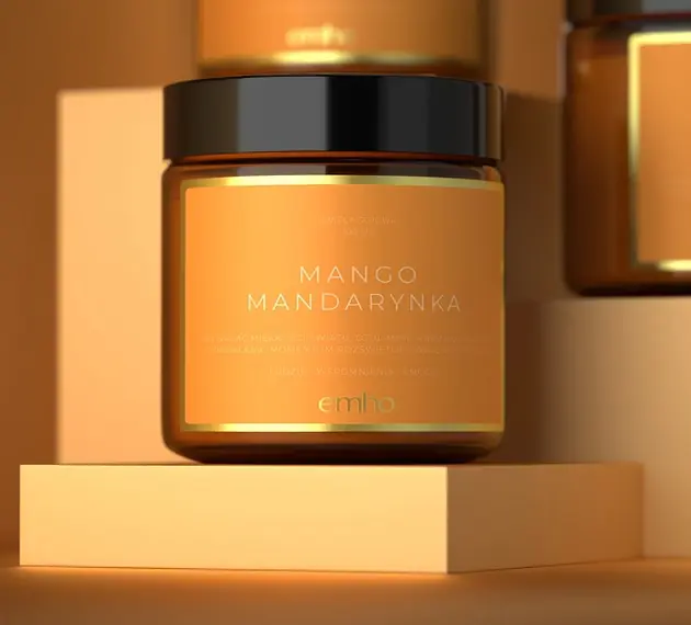 Dostępne od ręki Świeca sojowa MANGO MANDARYNKA
