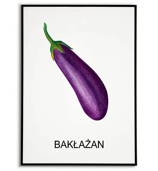 Okazja Plakat GRAFIKA BAKŁAŻAN warzywa obraz ZIOŁA