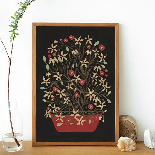 Keep growing, plakat botaniczny, plakat kwiaty Rabat