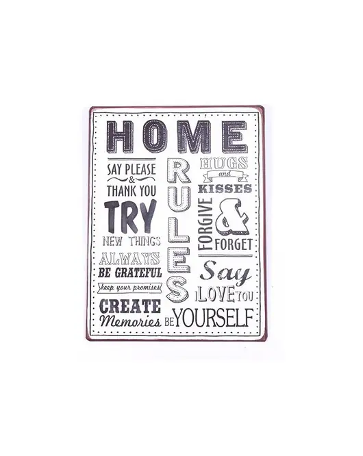 Metalowa Tabliczka Szyld Home Rules Oferta limitowana