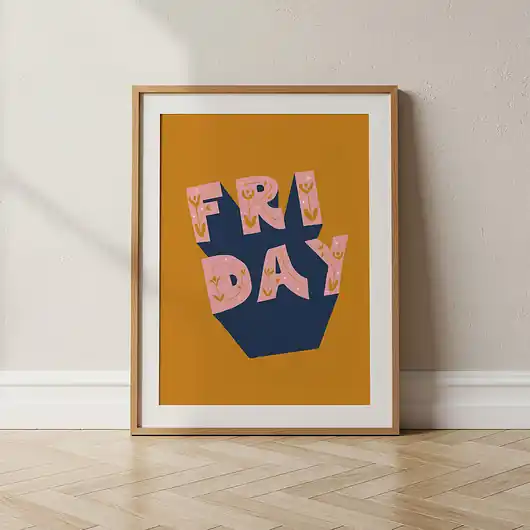 Popularny "Friday" plakat typograficzny