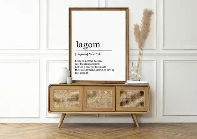 PLAKAT Lagom definicja typograficzny Taniej