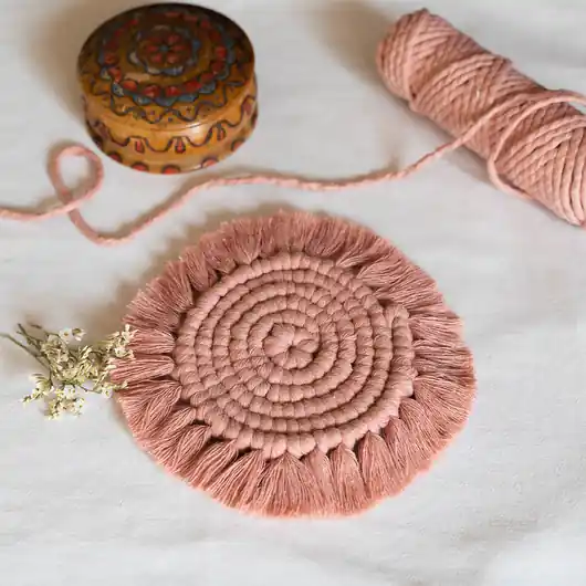 Podkładka makramowa GOLDEN PINK Ostatnia szansa