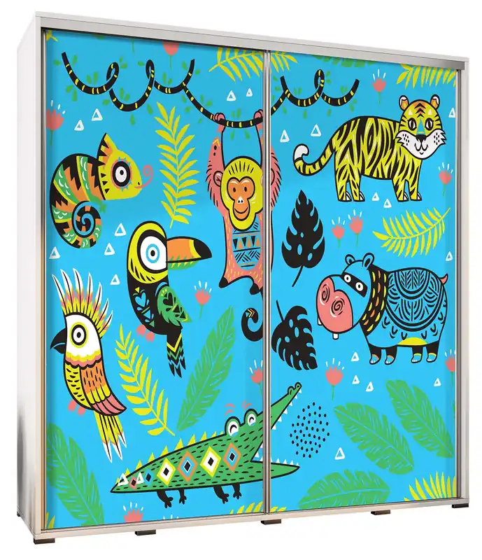 Szafa z grafiką 205 cm Plato Tropical Animals Cena promocyjna