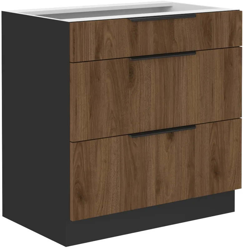 Szafka z szufladami PREMIUM BOX 80 cm MEGI orzech okapi 80 D 3S BB Bezpieczna płatność