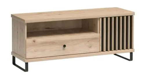 Szafka RTV wąska 124 cm z lamelami loft CALI 7 Szybka wysyłka
