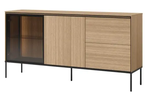 Komoda szeroka 167 cm z witryną na nóżkach VISSO VI-05 Taniej