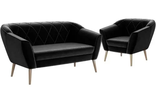 Do wyczerpania zapasów Zestaw sofa z fotelem na nóżkach GLORI 2+1