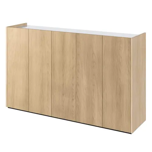 Bezpieczna płatność Komoda 5 drzwiowa Easy 1 dąb scandi/biały połysk 156 cm