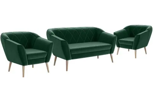 Sofa z fotelami na drewnianych nóżkach GLORI 2+1+1 Do wyczerpania zapasów