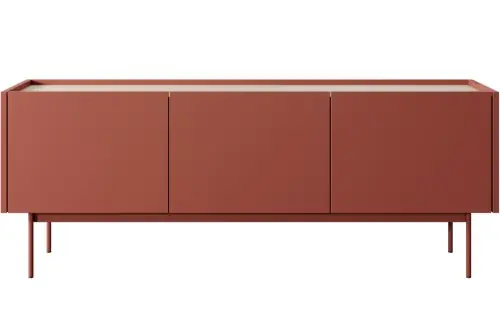 Dostępne od ręki Szafka RTV na nogach metalowych Coral cegła 144 cm