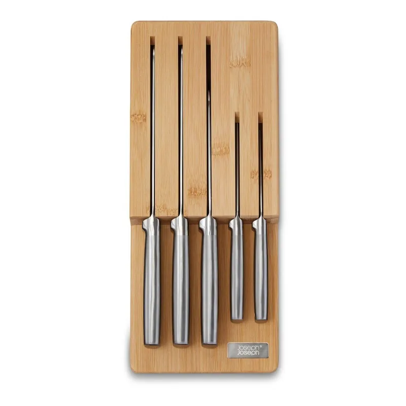 Zestaw noży ze stojakiem ze stali nierdzewnej 5 szt. Elevate Bamboo – Joseph Joseph Bonami Ekspresowa dostawa