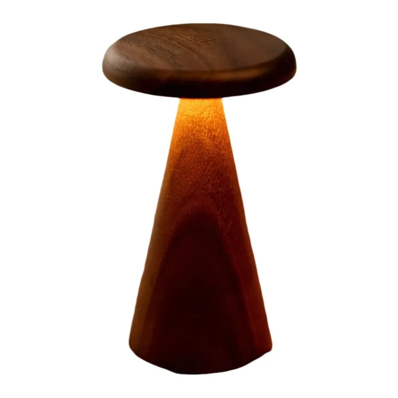 Lampa stołowa LED w ciemnym naturalnym kolorze z drewnianym kloszem (wysokość 21 cm) Sylva – Gingko Bonami Oferta limitowana