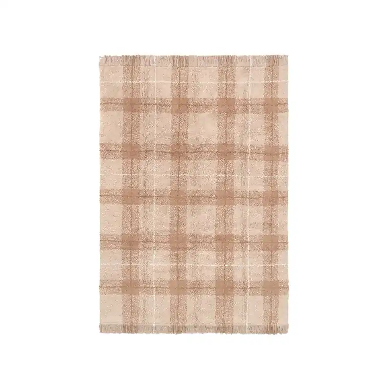 Jasnoróżowy bawełniany dywan odpowiedni do prania/tkany ręcznie 140x190 cm Tartan Rose – Lorena Canals Bonami Ostatnia szansa
