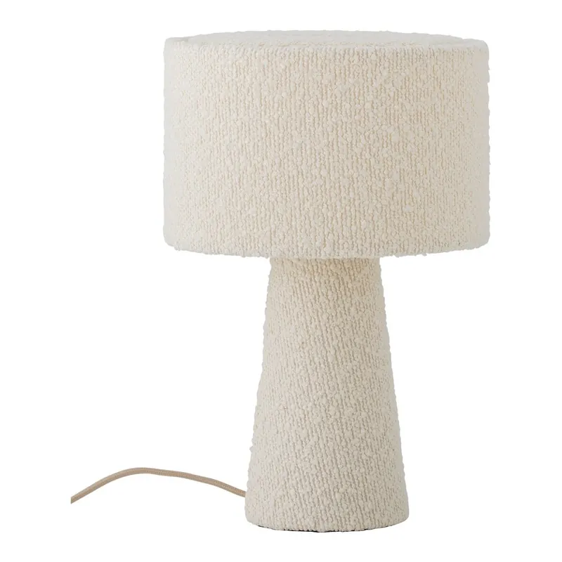 Biała lampa stołowa z tekstylnym kloszem (wysokość 30 cm) Emmie – Bloomingville Bonami Oferta czasowa