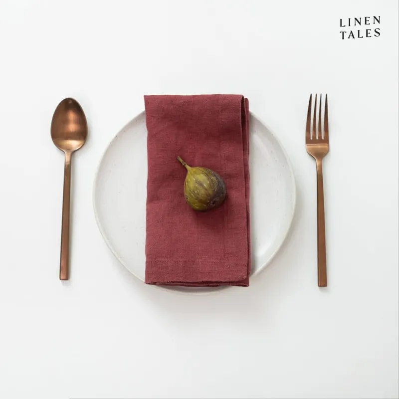 Serwetki lniane zestaw 2 szt. 40x40 cm Marsala – Linen Tales Bonami Dodaj do koszyka