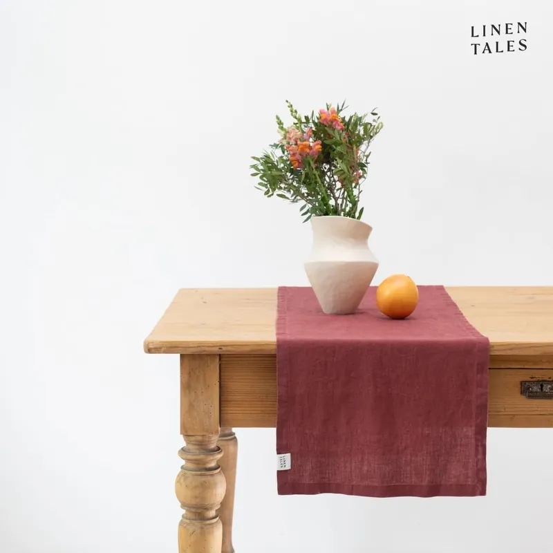 Tani Lniany bieżnik 40x200 cm Marsala – Linen Tales Bonami