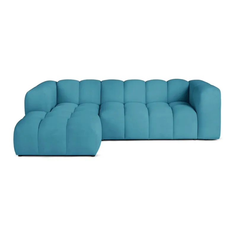 Turkusowy aksamitny narożnik (lewostronny/z szezlongiem) Cube – Bonami Selection Bonami Oferta czasowa