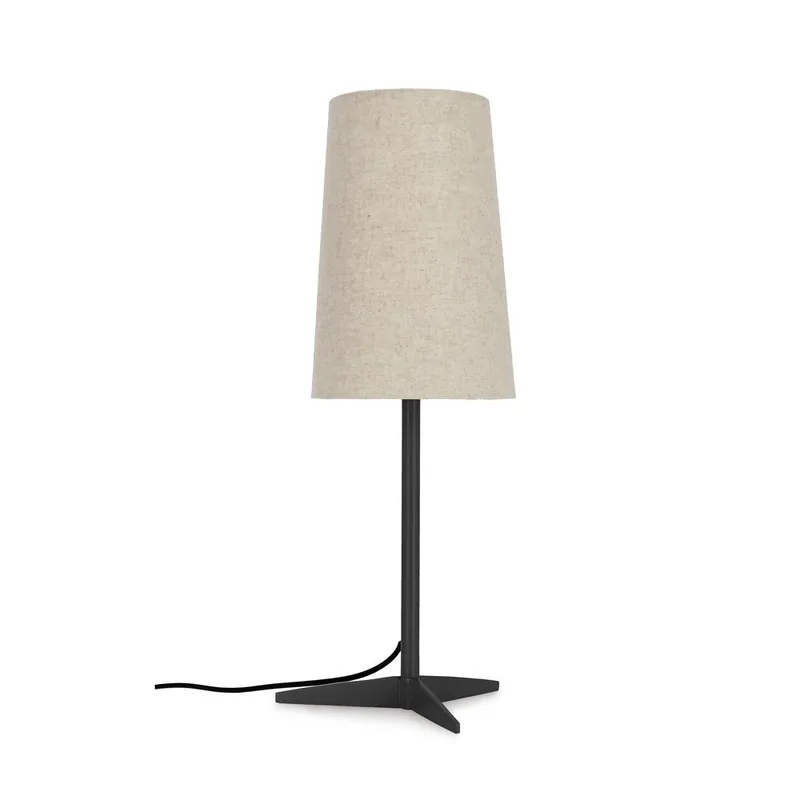 Czarno-beżowa metalowa lampa stołowa z tekstylnym kloszem (wysokość 60 cm) Assam – Bizzotto Bonami Promocja