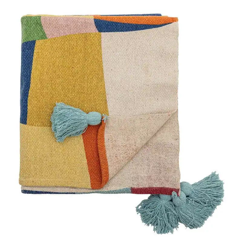 Koc dziecięcy z bawełny z recyklingu 130x160 cm Colorine – Bloomingville Mini Bonami Oferta czasowa
