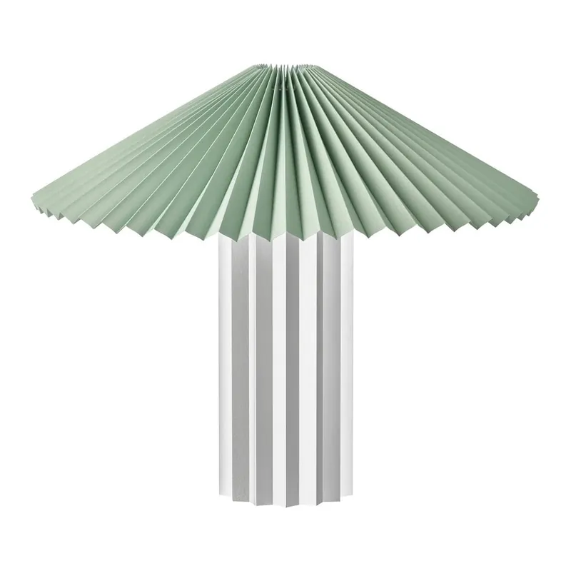 Sprawdź teraz Lampa stołowa w szałwiowo-srebrnym kolorze ze ściemniaczem i tekstylnym kloszem (wysokość 36 cm) Taite – Blomus Bonami