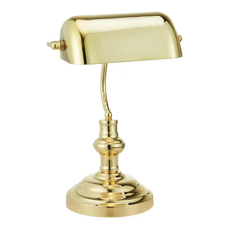 Cena promocyjna Lampa stołowa w kolorze mosiądzu ze szklanym kloszem (wysokość 42 cm) Bankers – Markslöjd Bonami