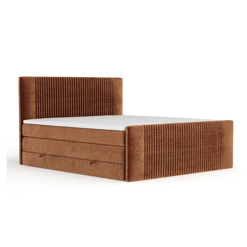 Pomarańczowe łóżko kontynentalne ze schowkiem 180x200 cm Bergamo – Maison de Rêve Bonami Oferta