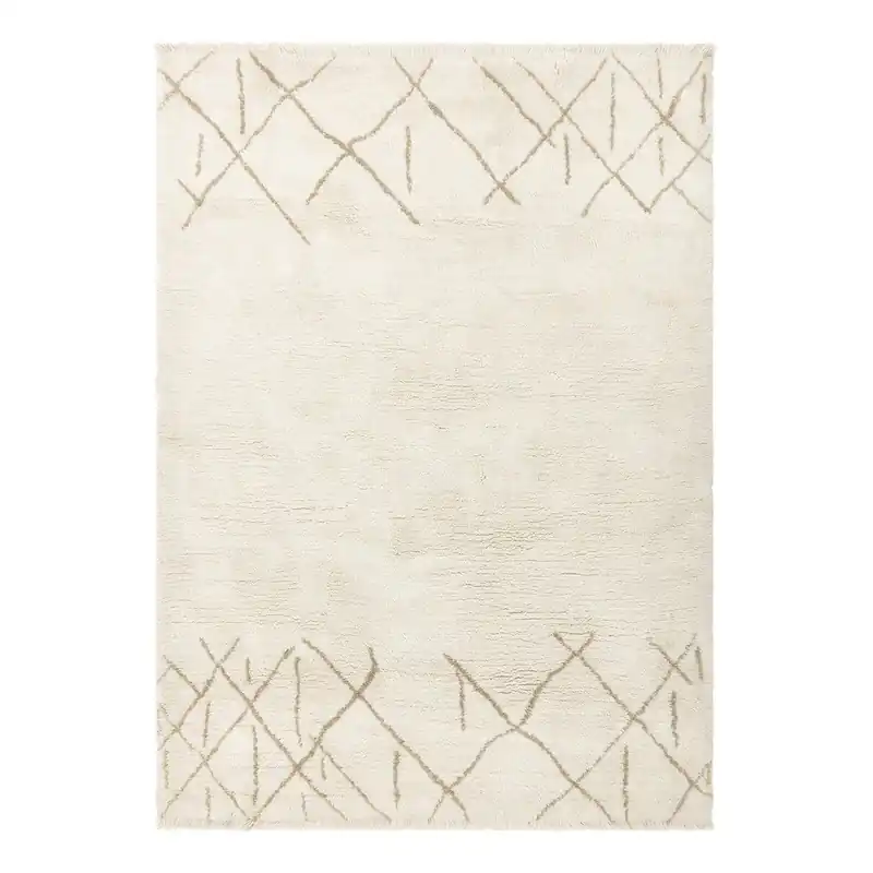 Kremowy wełniany dywan odpowiedni do prania/tkany ręcznie 120x170 cm Azera Crosshatch – Asiatic Carpets Bonami Szybka wysyłka